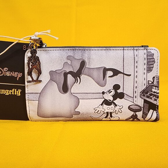 Loungefly Disney Mickey Haunted House Skeleton Dance Halloween Flap Wallet NEW - Picture 14 of 14